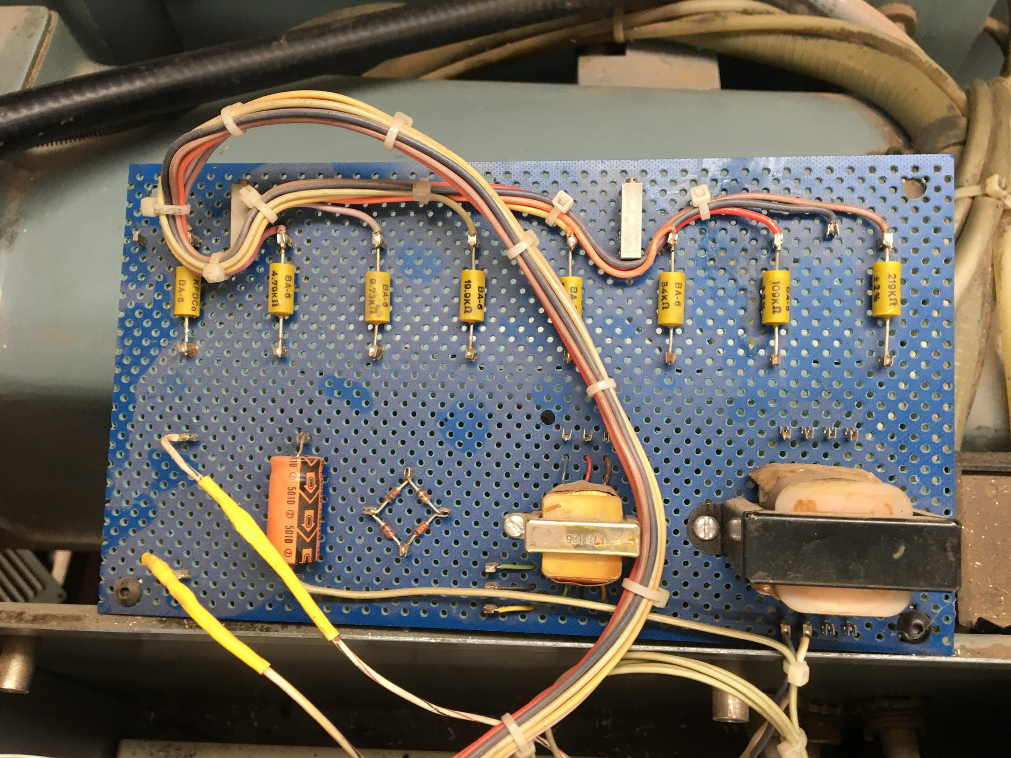 The retrofitted binary coded decimal DAC circuit.