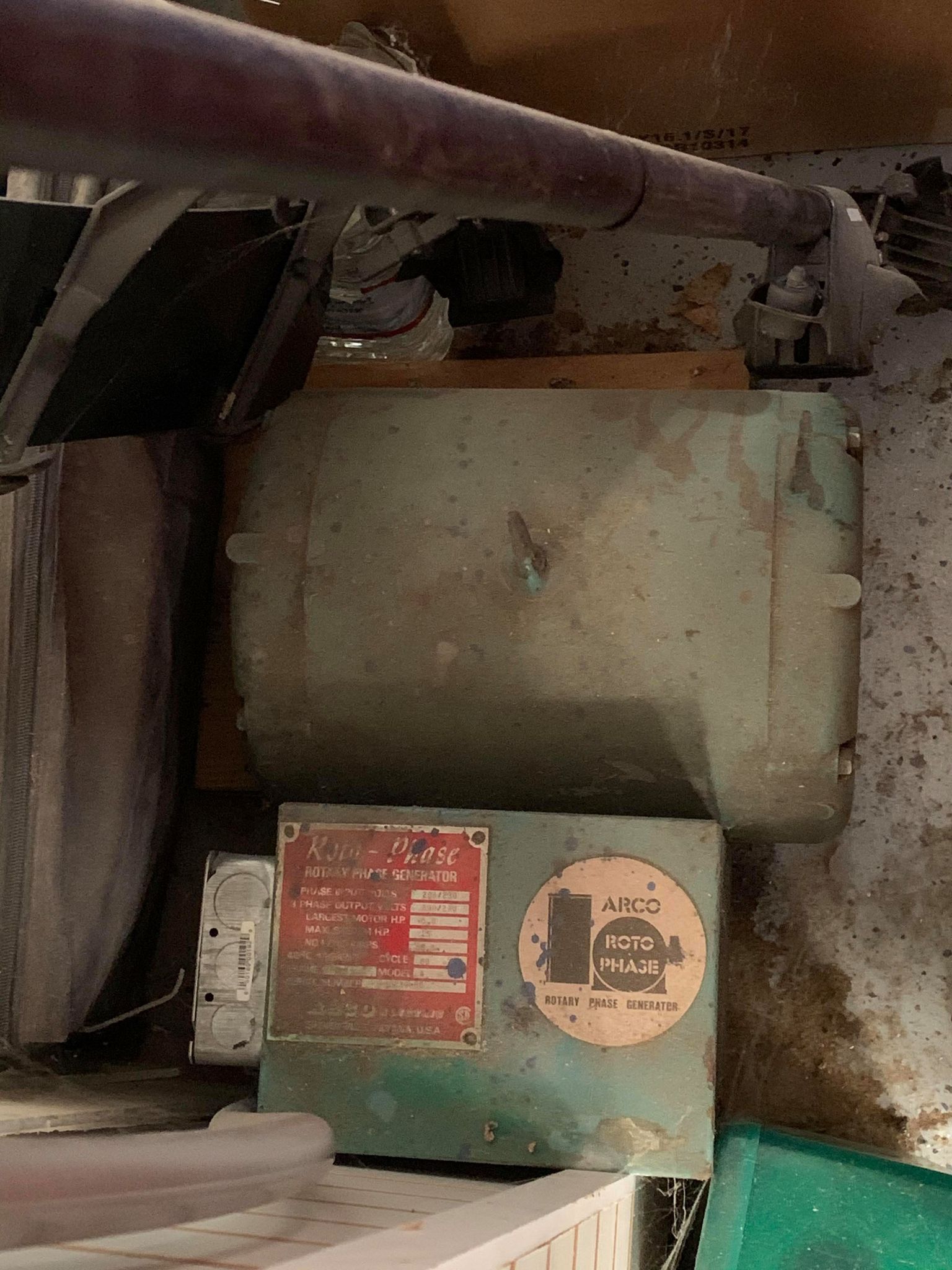 My rotoconverter, hidden in a corner of the garage.