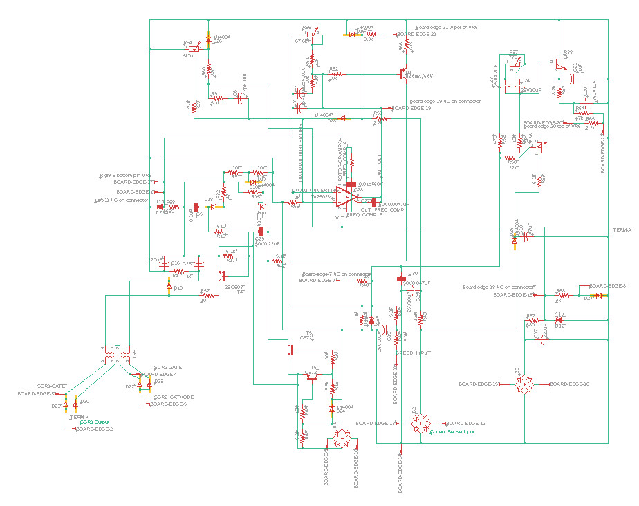 The rotor control schematic, after rearranging for legibility. I first laid it out with every component placed as it is on the board.